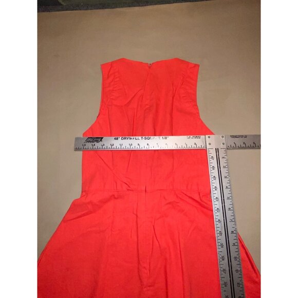 Gap Sleeveless ALine Dress Rose Bush Red Cotton Blend Size 02 - Picture 9 of 12